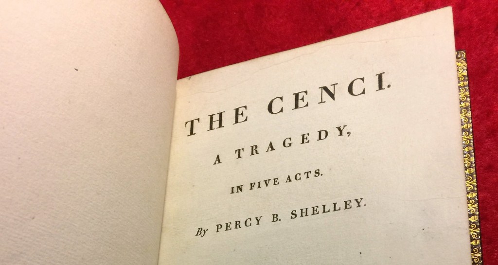 Title page for Shelley's The Cenci